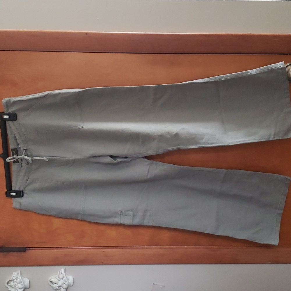 Green Cotton/Linen Wide Leg Loose Fit Pants Size 10